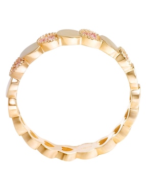 Anillo circular Riccardo Orsato 14 k de oro zafiro rosa brillante