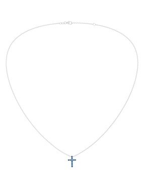 Collar de cruz Riccardo Orsato de oro blanco 14 K