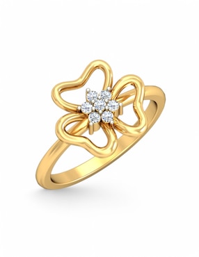 Anillo Joyería M De Leon 10 k de oro amarillo zirconia brillante
