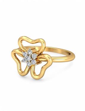 Anillo Joyería M De Leon 10 k de oro amarillo zirconia brillante