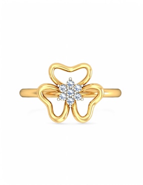 Anillo Joyería M De Leon 10 k de oro amarillo zirconia brillante