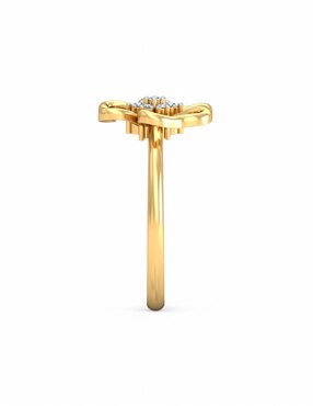 Anillo Joyería M De Leon 10 k de oro amarillo zirconia brillante