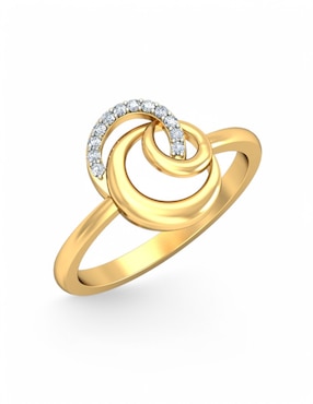 Anillo Joyería M De Leon 10 k de oro amarillo zirconia brillante