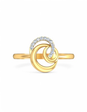 Anillo Joyería M De Leon 10 k de oro amarillo zirconia brillante