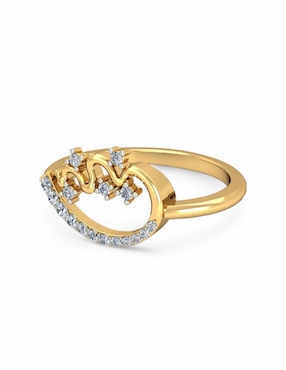 Anillo Joyería M De Leon 10 k de oro amarillo zirconia brillante