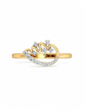 Anillo Joyería M De Leon 10 k de oro amarillo zirconia brillante