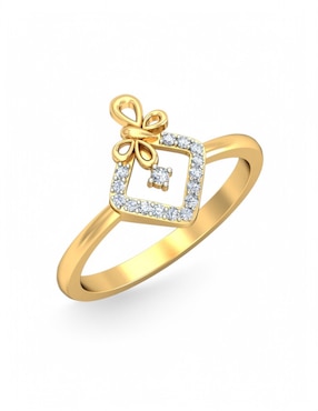 Anillo Joyería M De Leon 10 k de oro amarillo zirconia brillante