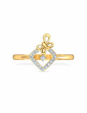 Anillo Joyería M De Leon 10 k de oro amarillo zirconia brillante