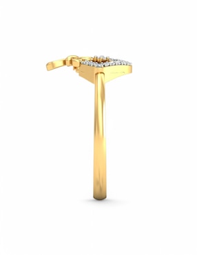 Anillo Joyería M De Leon 10 k de oro amarillo zirconia brillante