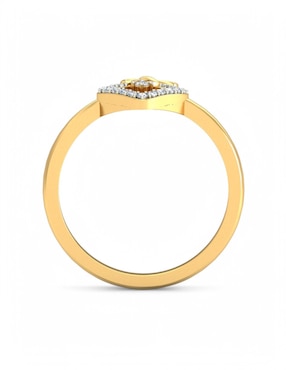 Anillo Joyería M De Leon 10 k de oro amarillo zirconia brillante