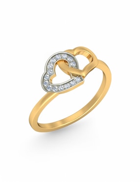 Anillo Joyería M De Leon 10 k de oro amarillo zirconia brillante
