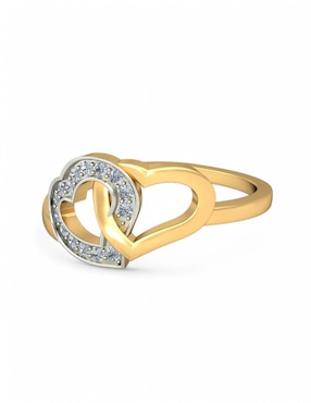 Anillo Joyería M De Leon 10 k de oro amarillo zirconia brillante