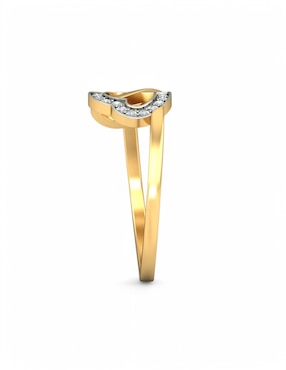 Anillo Joyería M De Leon 10 k de oro amarillo zirconia brillante