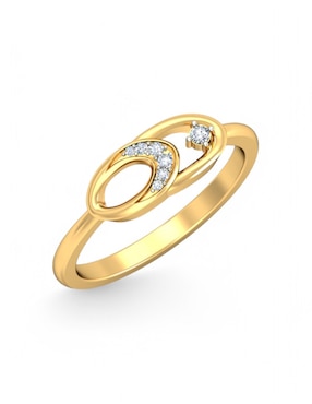 Anillo Joyería M De Leon 10 k de oro amarillo zirconia brillante