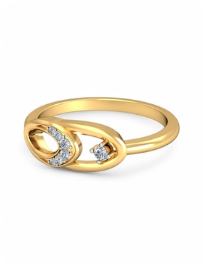 Anillo Joyería M De Leon 10 k de oro amarillo zirconia brillante