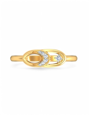Anillo Joyería M De Leon 10 k de oro amarillo zirconia brillante