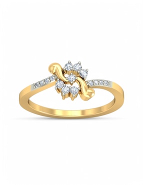 Anillo Joyería M De Leon 10 k de oro amarillo zirconia brillante
