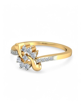 Anillo Joyería M De Leon 10 k de oro amarillo zirconia brillante