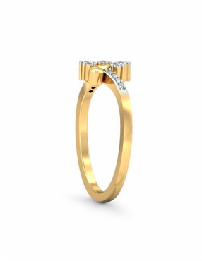 Anillo Joyería M De Leon 10 k de oro amarillo zirconia brillante