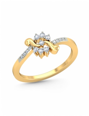 Anillo Joyería M De Leon 10 k de oro amarillo zirconia brillante