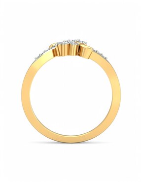 Anillo Joyería M De Leon 10 k de oro amarillo zirconia brillante