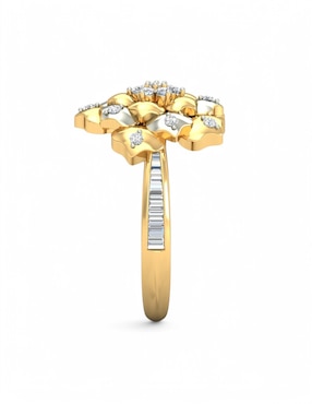 Anillo Joyería M De Leon 10 k de oro amarillo zirconia brillante