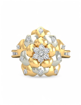 Anillo Joyería M De Leon 10 k de oro amarillo zirconia brillante