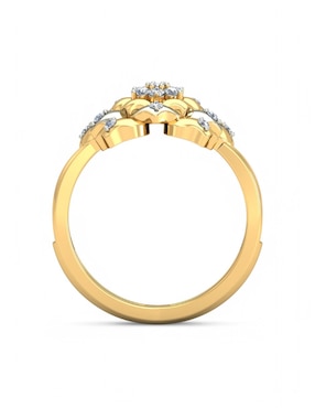 Anillo Joyería M De Leon 10 k de oro amarillo zirconia brillante