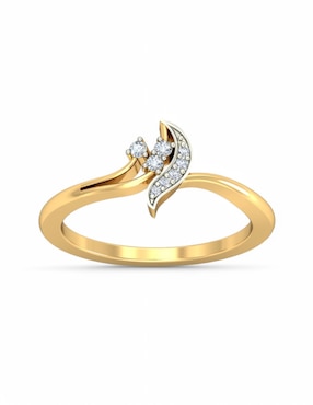 Anillo Joyería M De Leon 10 k de oro amarillo zirconia brillante