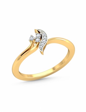 Anillo Joyería M De Leon 10 k de oro amarillo zirconia brillante