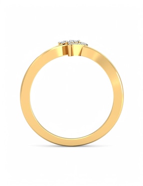 Anillo Joyería M De Leon 10 k de oro amarillo zirconia brillante