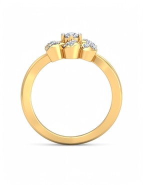 Anillo Joyería M De Leon 10 k de oro amarillo zirconia brillante