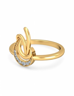 Anillo Joyería M De Leon 10 k de oro amarillo zirconia brillante