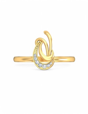 Anillo Joyería M De Leon 10 k de oro amarillo zirconia brillante
