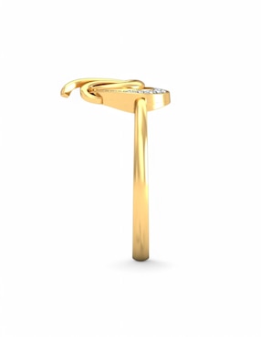 Anillo Joyería M De Leon 10 k de oro amarillo zirconia brillante