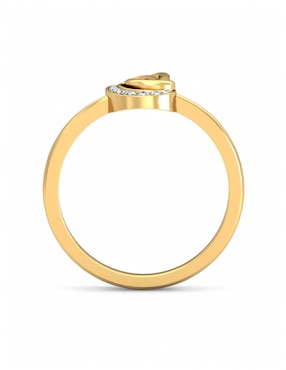 Anillo Joyería M De Leon 10 k de oro amarillo zirconia brillante