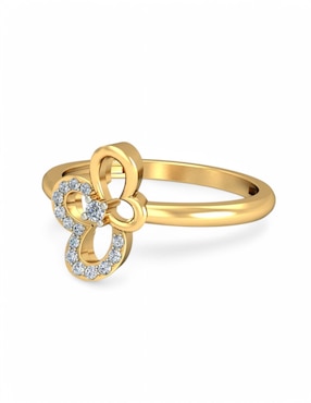 Anillo Joyería M De Leon 10 k de oro amarillo zirconia brillante