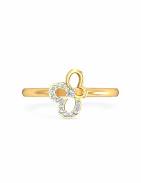 Anillo Joyería M De Leon 10 k de oro amarillo zirconia brillante