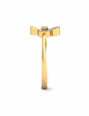 Anillo Joyería M De Leon 10 k de oro amarillo zirconia brillante