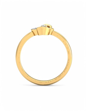 Anillo Joyería M De Leon 10 k de oro amarillo zirconia brillante