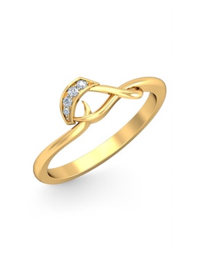 Anillo Joyería M De Leon 10 k de oro amarillo zirconia brillante