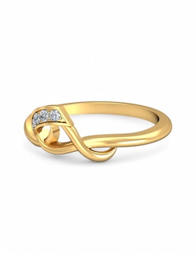 Anillo Joyería M De Leon 10 k de oro amarillo zirconia brillante
