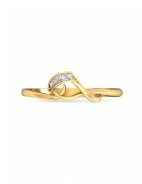 Anillo Joyería M De Leon 10 k de oro amarillo zirconia brillante
