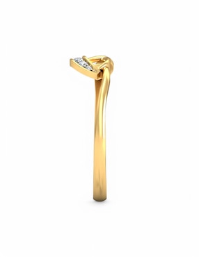 Anillo Joyería M De Leon 10 k de oro amarillo zirconia brillante