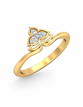 Anillo Joyería M De Leon 10 k de oro amarillo zirconia brillante