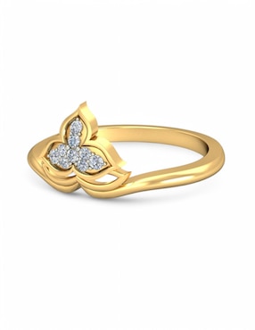 Anillo Joyería M De Leon 10 k de oro amarillo zirconia brillante