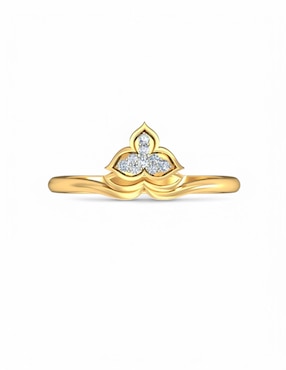 Anillo Joyería M De Leon 10 k de oro amarillo zirconia brillante