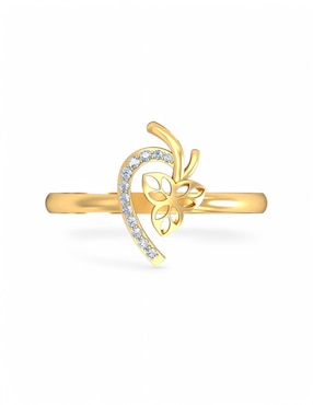 Anillo Joyería M De Leon 10 k de oro amarillo zirconia brillante