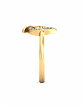 Anillo Joyería M De Leon 10 k de oro amarillo zirconia brillante