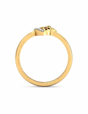 Anillo Joyería M De Leon 10 k de oro amarillo zirconia brillante